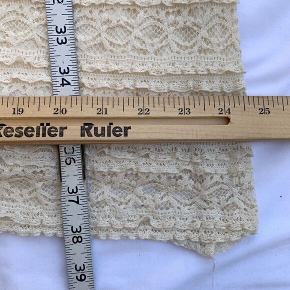 Max Studio Lace Prairie Cottage Skirt M L Maxi 38" Ivory Romantic Feminine Lined - Picture 6 of 8